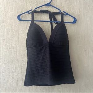La Blanca Black Swim tankini Top Swimsuit size 10 Padded Push-up Textured